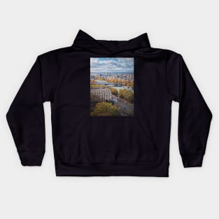 Paris city and Seine Kids Hoodie